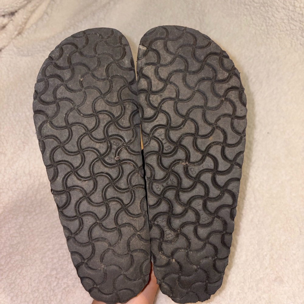 Birkenstock Women's Grey Leather Clogs - Picture 5 of 7